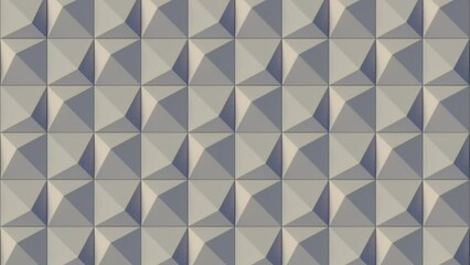 Fototapete - Pattern consisting of a grid of squares in white. 3d rendering loop animation