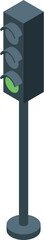 Poster - Green traffic light showing go signal standing on metal pole