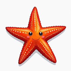 a starfish with a smiley face on a white background