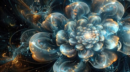 Wall Mural - An abstract image resembling a cosmic bloom with a 16_9 aspect ratio