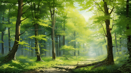 Sticker - Vibrant Green Forest