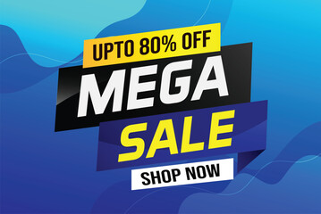 Mega sale word concept vector illustration and 3d style, landing page, template, ui, web, mobile app, poster, banner, flyer, background, gift card, coupon, label, wallpaper

