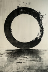 Wall Mural - Elegant image of a perfectly imperfect hand-drawn circle on a plain background,