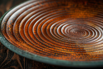 Fototapete - Elegant shot of an imperfectly glazed ceramic plate, highlighting its unique pattern,