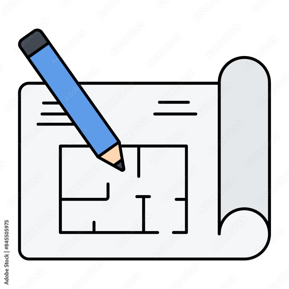 architectural building Plan and Pencil concept, Master single unified ...