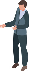 Poster - Businessman standing and gesturing with his hand while giving a presentation