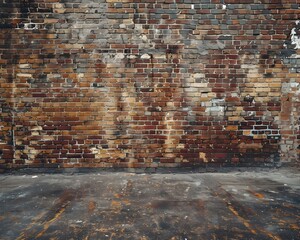 Wall Mural - Grungy Urban Brick Wall Backdrop for Streetwear Fashion Product Presentation