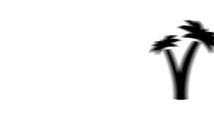 Poster - Animation set, palm trees symbol. Animations: transparency, zooms, transition top to down, transition left to right, slide up to down, slide left to right