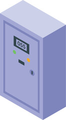 Poster - Electric meter isometric icon showing energy consumption and power supply