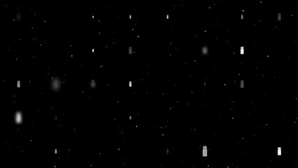 Poster - Template animation of evenly spaced salt shaker symbols of different sizes and opacity. Animation of transparency and size. Seamless looped 4k animation on black background with stars