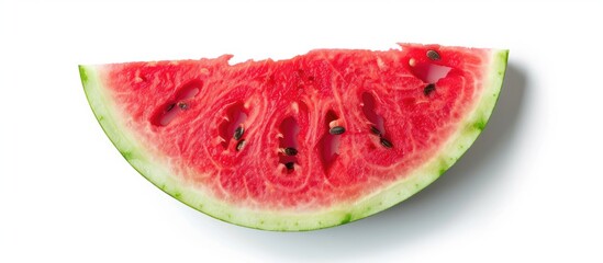Wall Mural - Watermelon slice isolated on a white background.