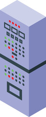 Poster - Electrical control panel with buttons and switches is showing information about work of machine at plant