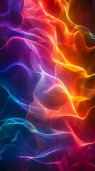 Poster - Mesmerizing Neon Waves Vibrant Spectrum of Digital and Ethereal Luminescence