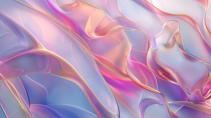 Leinwandbilder - A beautifully abstract and fluid composition, featuring pastel-colored, glossy shapes with an almost glass-like appearanc