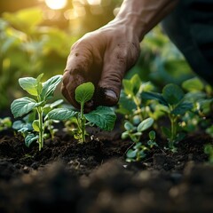 Poster - farmer promoting soil health and reducing chemical use through organic farming techniques