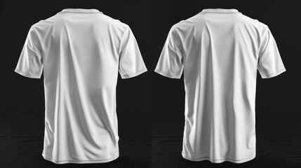 Realistic tshirt mockup Blank black and white t-shirt on hanger, design mockup. Clear plain cotton tshirt mock up template. Apparel store logo mock branding display