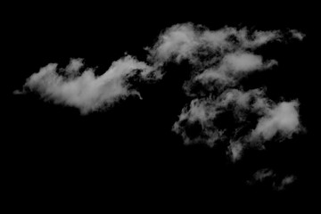 Wall Mural - White clouds isolated on black background.