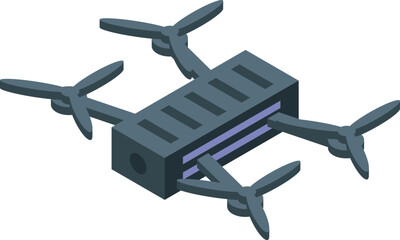 Poster - Modern drone is flying and recording with its integrated camera