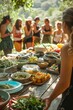 © spyrakot - Outdoor Raw Food Cooking Class in Nature with Group Learning Healthy Recipes for Summer Meals