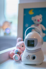 Wall Mural - Close-up of a baby monitor, emphasizing the importance of child safety and parental vigilance