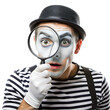 © shahzaib - Man mime talking on his cell phone. April Fool's Day concept.
