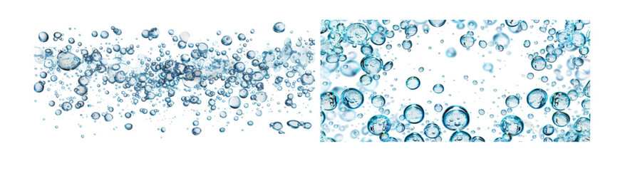 Poster - An underwater fizz effect background showing water, oxygen, or soda bubbles. Illustration of a fizzy drink. Modern 3D illustration.