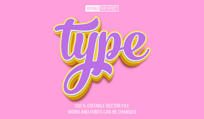 Poster - Editable 3d text style effect - Type Script Caligraphy text effect Template
