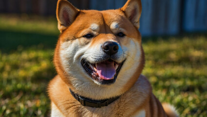 Wall Mural - Smiling Shiba Inu.