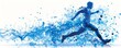 © auttawit - A man running in a blue splash of water