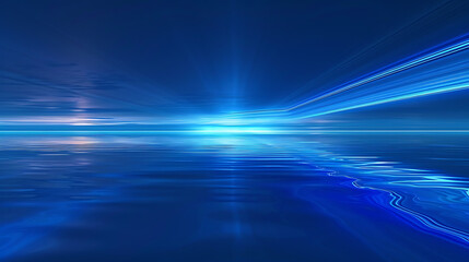 Serene Blue Horizon with Light Trails