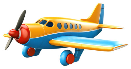 Canvas Print - PNG 3d cartoon airplane propeller aircraft vehicle.