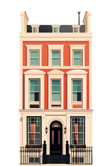 Sticker - PNG London townhouse facade architecture building window.