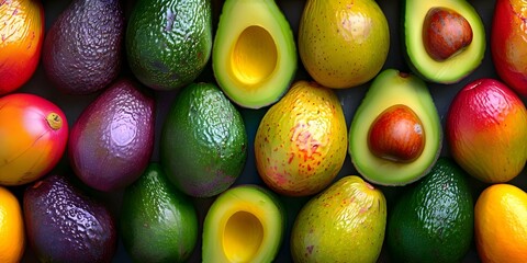 Vibrant Avocado Pattern Perfect for Banners, Wallpapers, or Healthy Lifestyle Designs. Concept Avocado Pattern, Vibrant Design, Healthy Lifestyle, Banners, Wallpapers