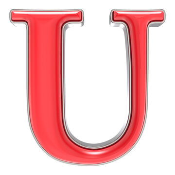 Font U Red 3D Render