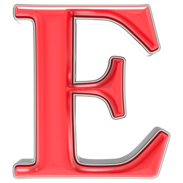 Font E Red 3D Render