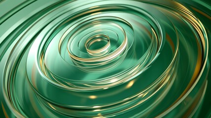 Wall Mural - Abstract green circle 3D background design