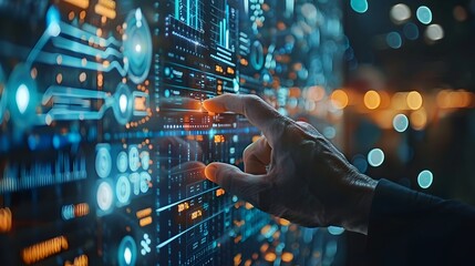 Poster - FinTech Startup Analyzing Innovative Finance and Technology Data Merging in Business and Work Concept
