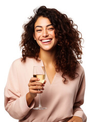 Poster - PNG  Woman smiling and chilling and celebrating new year laughing smile white background.