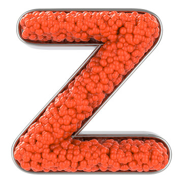 Letter z. Font made from balls. 3D Render