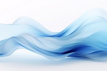 a blue wavy fabric on a white background