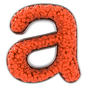 Letter a. Font made from balls. 3D Render