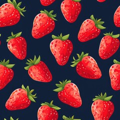 Poster - Scattered Strawberries on Repeat