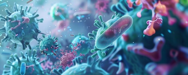 Wall Mural - A conceptual image illustrating nanocarriers delivering drugs to a target site in the body, showcasing advanced medical technology and drug delivery systems