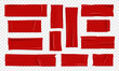 © Alexandra Lipina - Vector set of 3D realistic red adhesive tape. Torn pieces of masking tape isolated on transparent background. PNG duct tape.