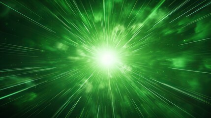 Poster - Abstract green background. Explosion star with gloss and lines.