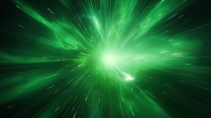 Poster - Abstract green background. Explosion star with gloss and lines.