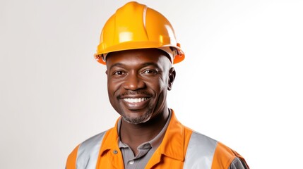Wall Mural - African American engineer smiling 