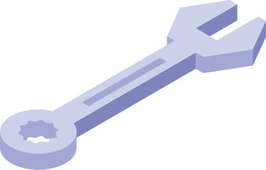 Poster - Wrench is lying on a white surface, ready for a mechanic to use for fixing or installation