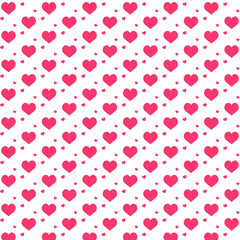 Wall Mural - Seamless pattern with hearts.Love symbol repeat pattern isolated on white background.Valentine wallpaper.Vector graphic illustration.