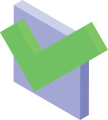 Poster - Green check mark is hovering over an abstract rectangular shape, symbolizing approval